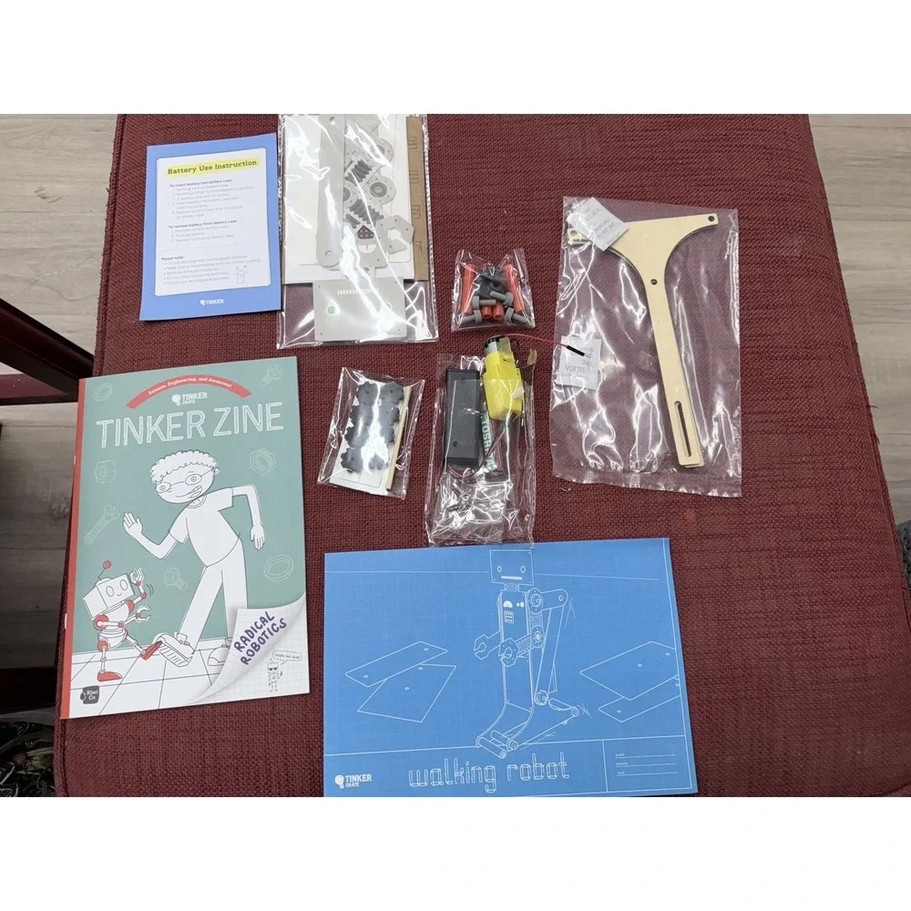 KiwiCo Tinker Crate Make Your Own Walking Robot ~‎ STEM project for  Ages 9 - 12